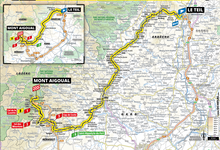 Stage map | Tour de France | Stage 6 | Le Teil-Mont Aigoual (191 km)