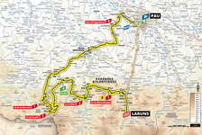 Stage map | Tour de France | Stage 9 | Pau-Laruns (153 km)