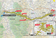 Stage map | Tour de France | Stage 14 | Clermont-Ferrand-Lyon (194 km)